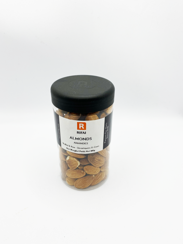 Jar raw almond Pot d'amandes crues Al Rifai 190g