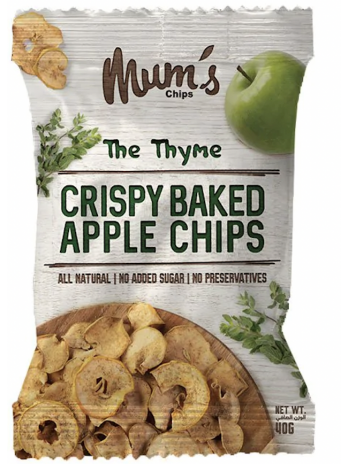 Apple Chips Green Thyme Chips de pomme au four Vert Thym Mum’s chips 40g