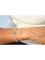 White Pearls Bracelet with Enamel