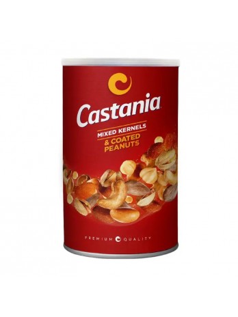 Mixed kernels and coated peanuts Fruits à coque et cacahuètes enrobées Castania 450g